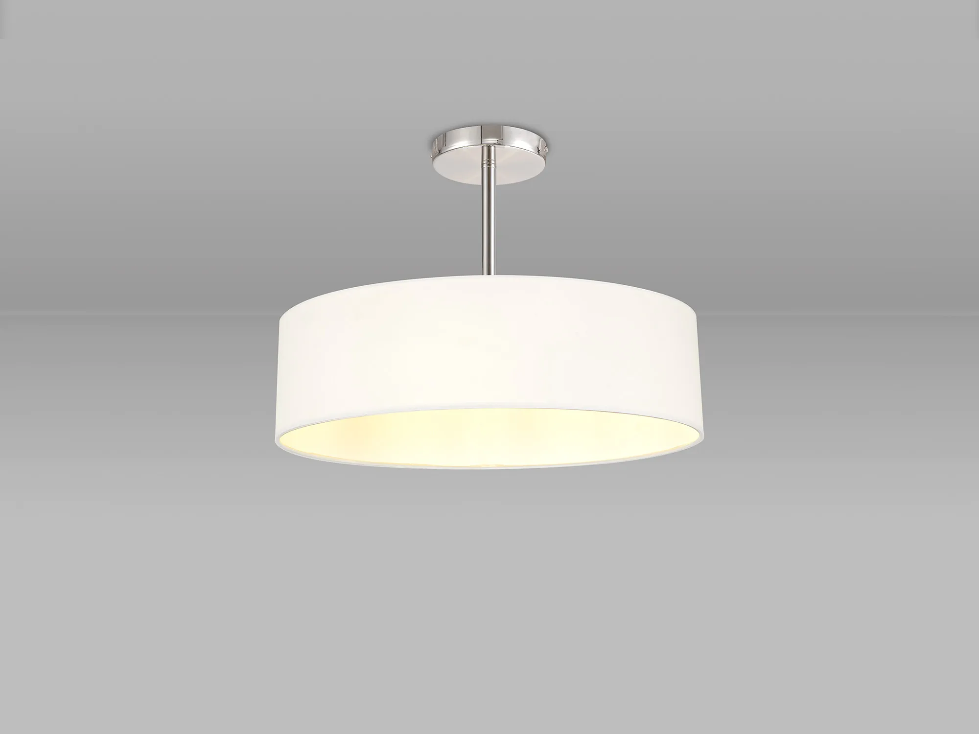 Baymont 45cm Semi Flush 5 Light Polished Chrome, White DK0727  Deco Baymont CH WH